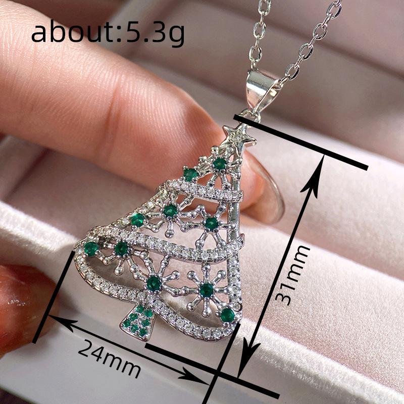 Christmas tree exquisite hollow niche necklace women, Christmas European and Korean ornaments, snowflakes and flowers