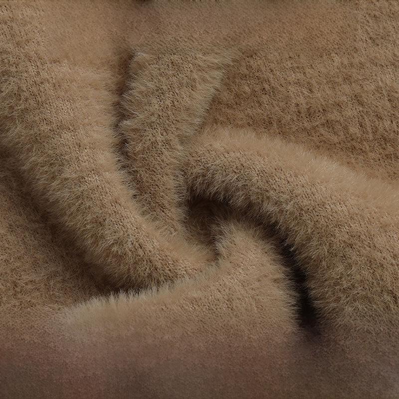 Dámský pulovr s polovičním rolákem z imitace norkového rouna pro podzim a zimu