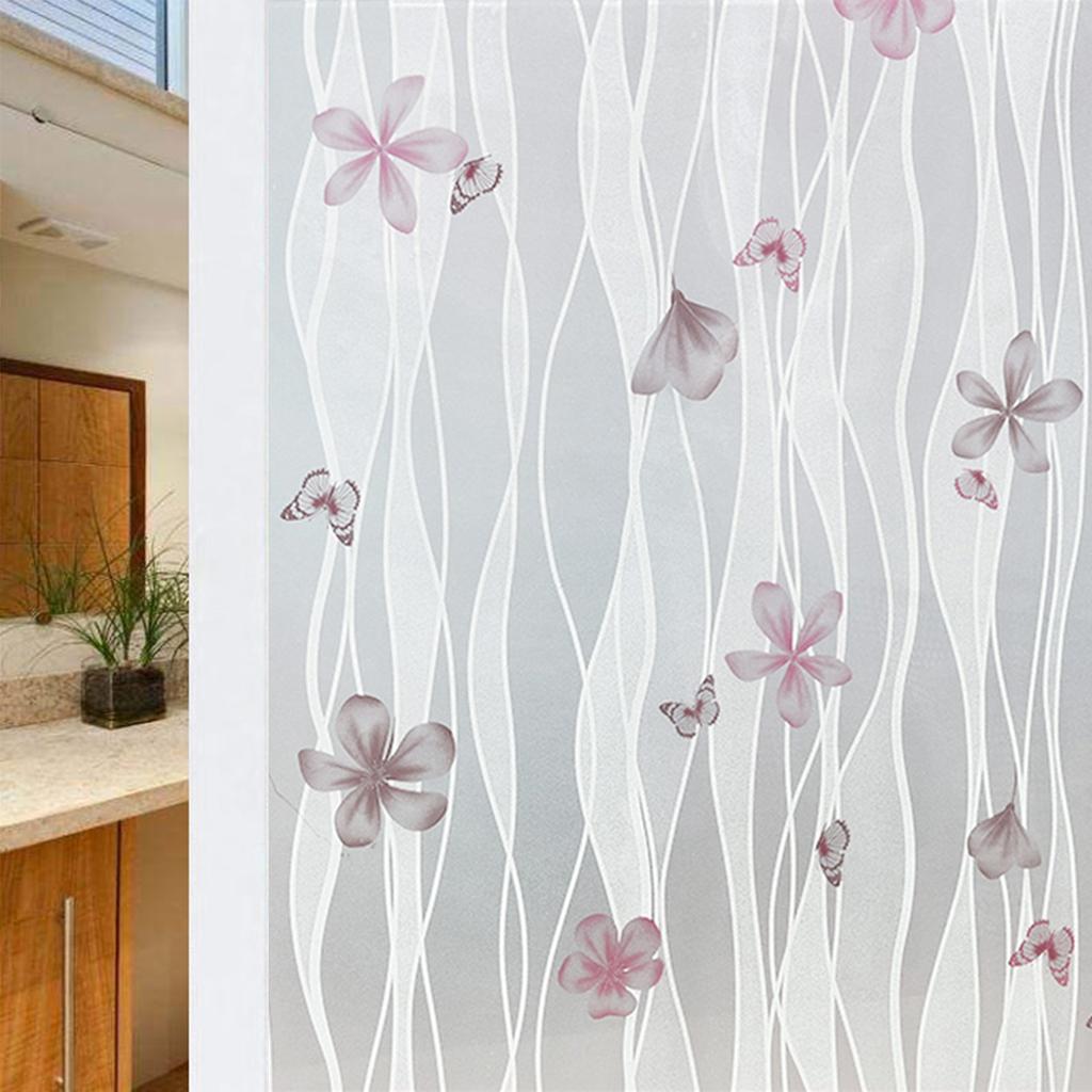 Window Privacy Film Glass WindowFilm Removable Vinyl Door Window CoveringsUV Blocking Sticker for Home Deco