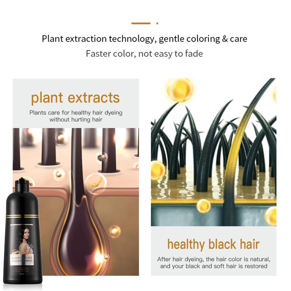 BLACK COLOR SHAMPOO Bubble Color Hair  A Color Plant  Foam Hair  Hairdressing 500ml