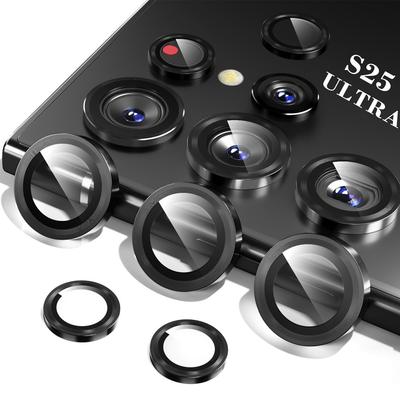 Camera Lens Protector for Samsung Galaxy S25 Ultra Metal Ring Tempered Glass Camera Screen Protector S25 Ultra Plus Accessories