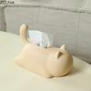Minimalismus Katzenförmige Keramik-Taschentuchbox Kätzchen Dekorative Papierhandtuchbox Couchtisch Desktop Taschentuchboxen Moderne Heimdekoration