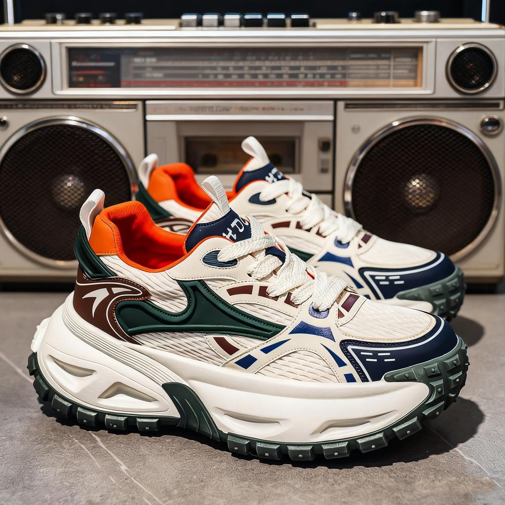 Men's shoes summer new retro sports style dad shoes platform mesh breathable casual running shoes trendy shoes men's shoes