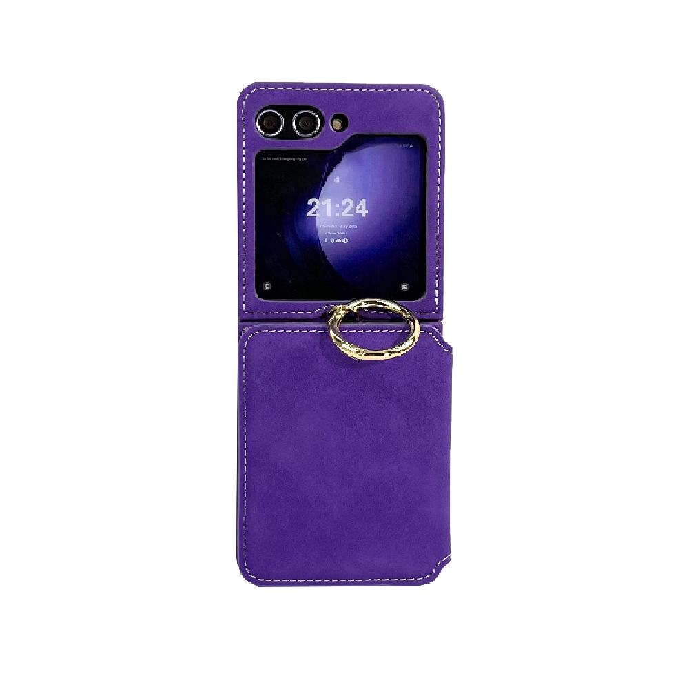 Samsung Z Flip 6/5 Hülle: Faltbar mit Ring & Kartenfach zum Bildschirmschutz N2 Flip