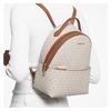 Michael Kors Sheila Goldbuchstaben Logo Presbyopie Große Kapazität Reißverschlusstasche Leinwand Schultasche Rucksack Mittel Damen Weiß