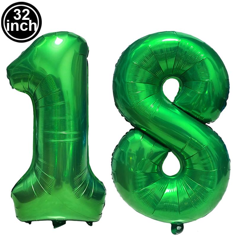 Green Large Numbers Balloon 32 Inch 0 1 2 3 4 5 6 7 8 9 Jungle Birthday Digit Bachelorette Balloons Figure Golob Party Ballon