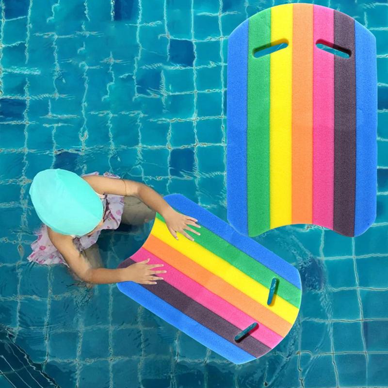 Kids Adults Rainbow Swimming Kick Board Foam Float Kick Board Pool Training Aid Float Hand Foam Board Tool