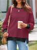 Multi-color Striped Round Neck Casual Sweatshirt