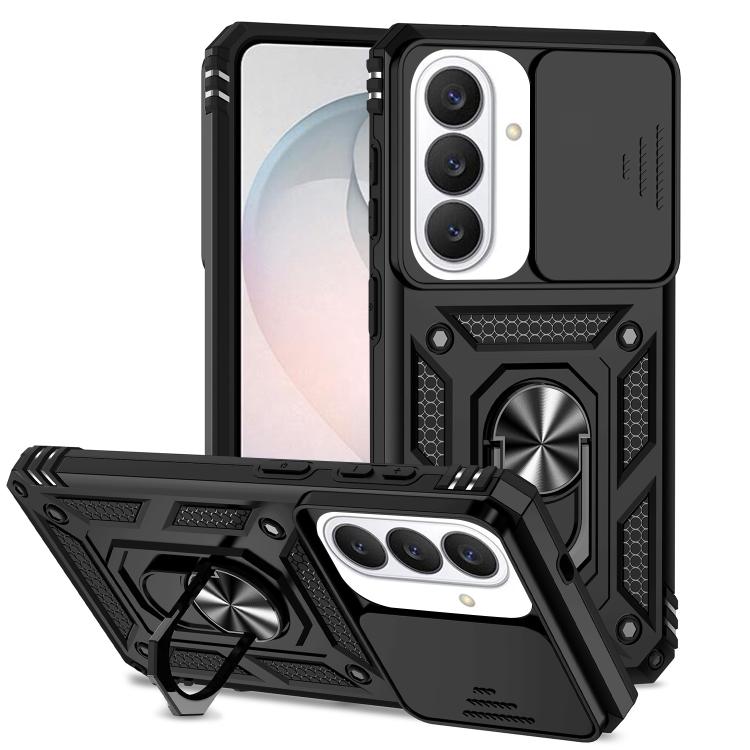 Sliding Camshield Ring Holder Magnetic Phone Case For Samsung Galaxy S26 5G, PC+TPU Military Grade Drop Protection Heat Dissipation Protective Cover