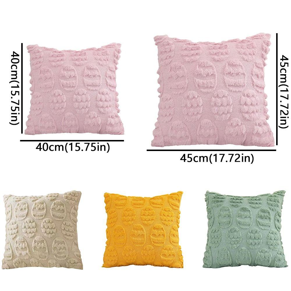 Egg Pattern Easter Pillow Cover Fluffy Super Soft Cushion Cover Wear-resistant Comfortable Throw Pillowcase Bedside Cushion