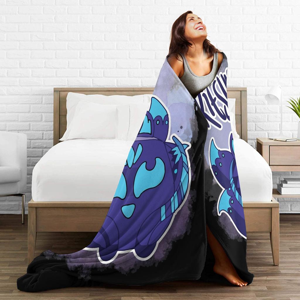 B-Blox Kitsune Fruits Fleece Blankets Game Cartoon Funny Throw Blankets for Bedspread 200x150cm Lightweight