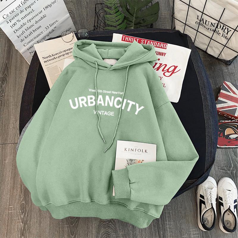 Autumn and winter fleece thickened sweater women's loose casual long-sleeved hooded top cc jacket trendy