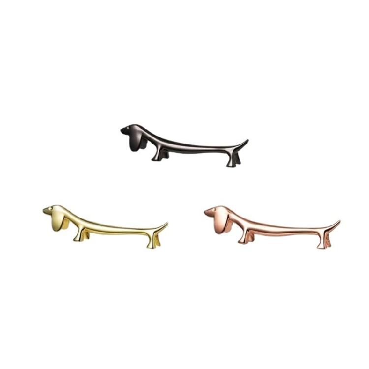 Easy To Clean Zinc Alloy Dachshund Chopstick Stand Holder for Home Dinning Table