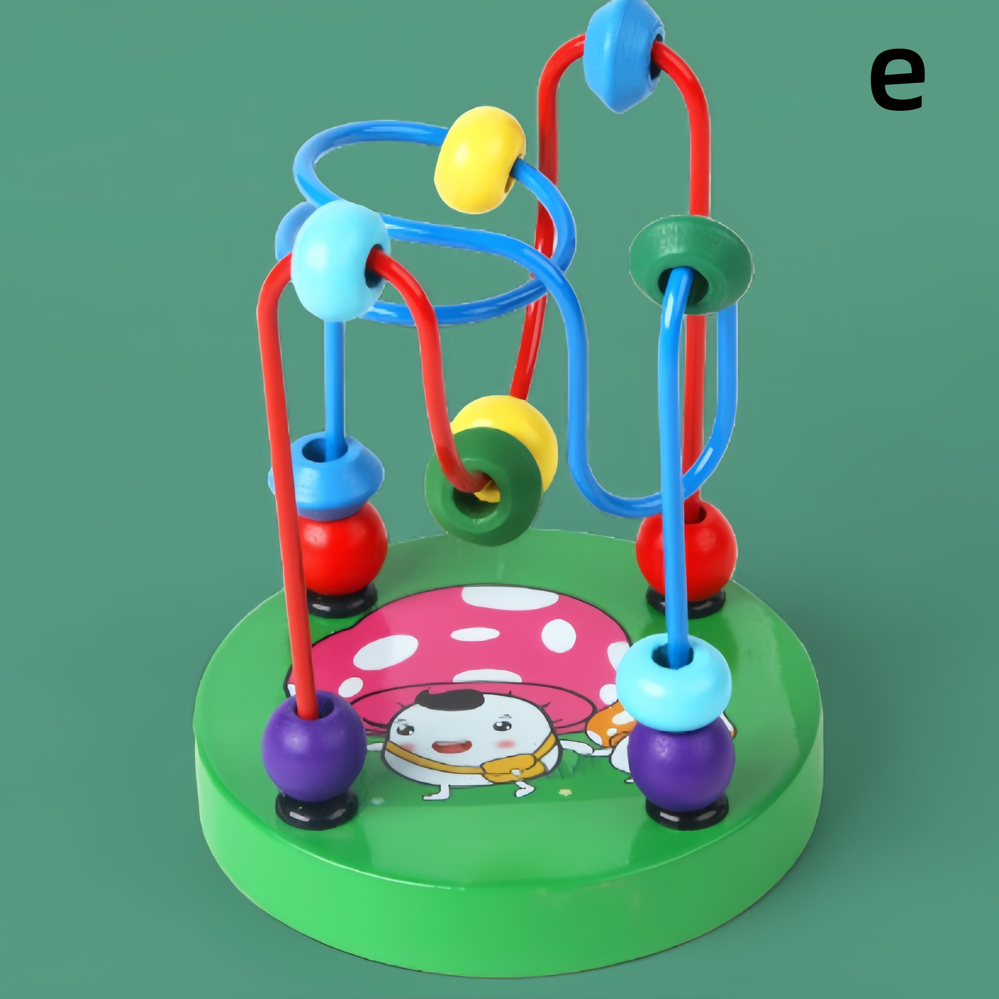

Wooden Circles Bead Wire Maze Roller Coaster Educational Wood Puzzles Boys Girls e
