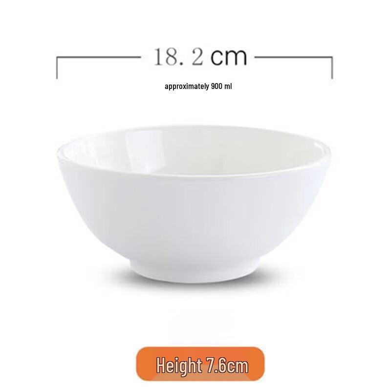 Zhi Shi 9-inch White Ceramic Straight-Edge Bowl