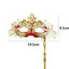 Festival Supplies Phoenix Tail Flower Mardi Gras Masquerade Mask Costume Mask with Holding Stick Halloween