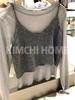 Süßer Rüschen-Cardigan mit Rundhalsausschnitt in Milchgeschmack-Optik zum Layern - Damen Dünnes, halbtransparentes Langarm-T-Shirt