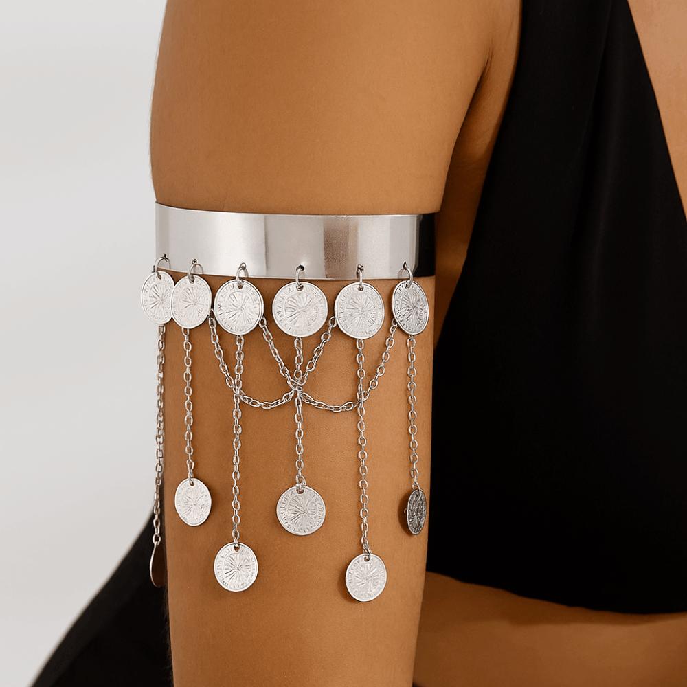 Pearl Tassel Arm Chain Adjustable Open Cuff Bracelet Armlet Armband Upper Arm Bangles  Party
