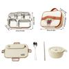 Capybara 304 Stainless Steel Divided Lunch Box With Bowl & Cutlery Microwave Students Portable Large Capacity Bento Box