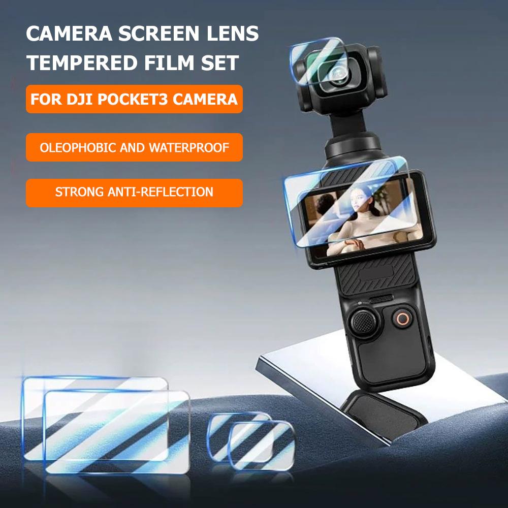 Suitable for DJI Action Camera Osmo Pocket3 Screen Protector Film Lens Display Tempered Film