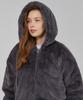 Awesome Studio Women'S Mink Fur Hooded Jumper Charcoal