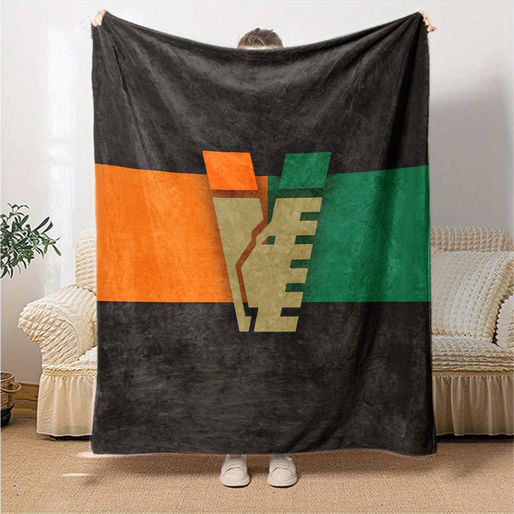 Vene-zia Fußball Flanelldecke, Weiches Polyester, Modernes Design, Ganzjahres für Camping, Reisen, Geschenke für Feiertage oder Geburtstage