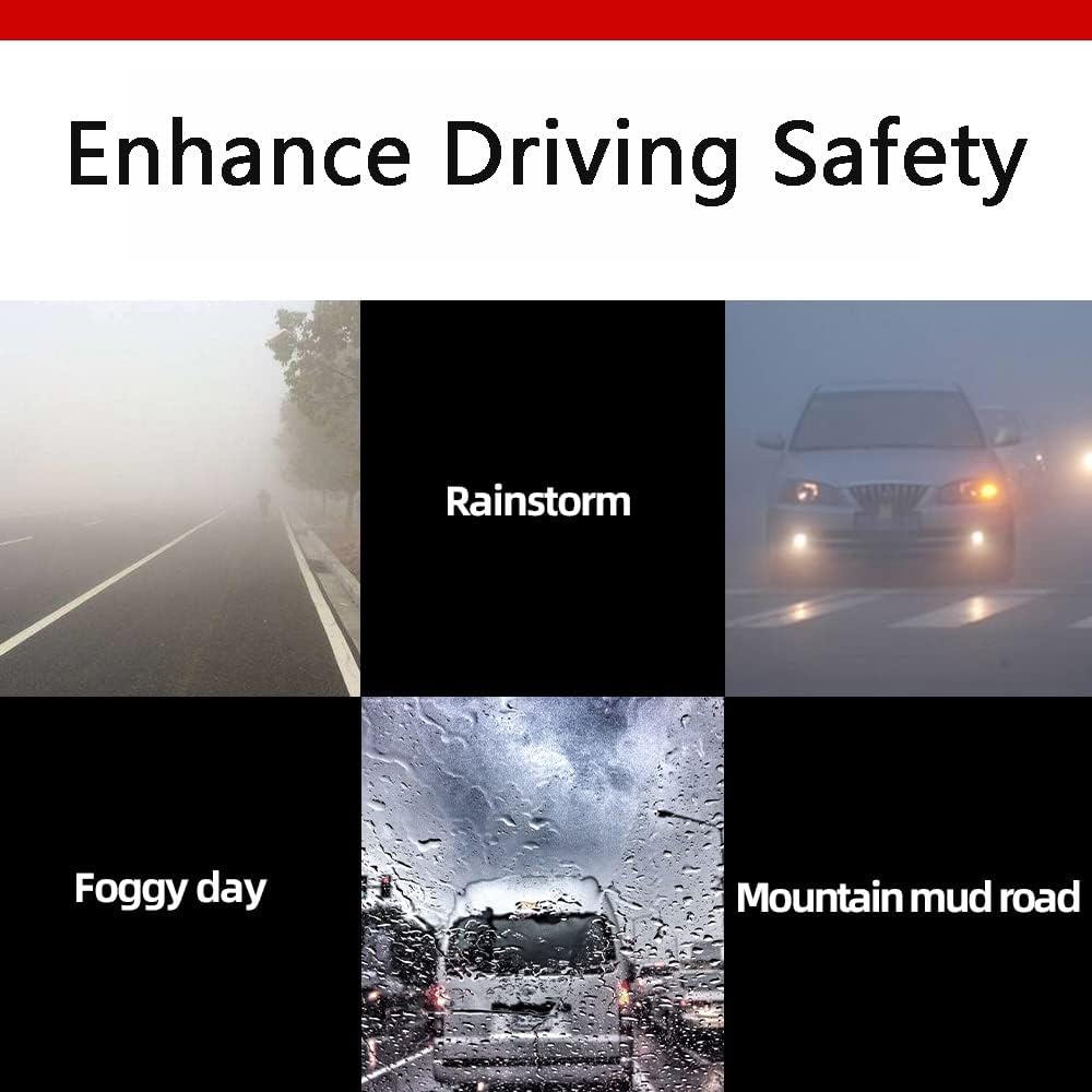 12V Car Daytime Running Lights DRL; Fog Lamps with 8 Pcs White LED Light Beads, Waterproof Bright Car Lights (1 Pair)