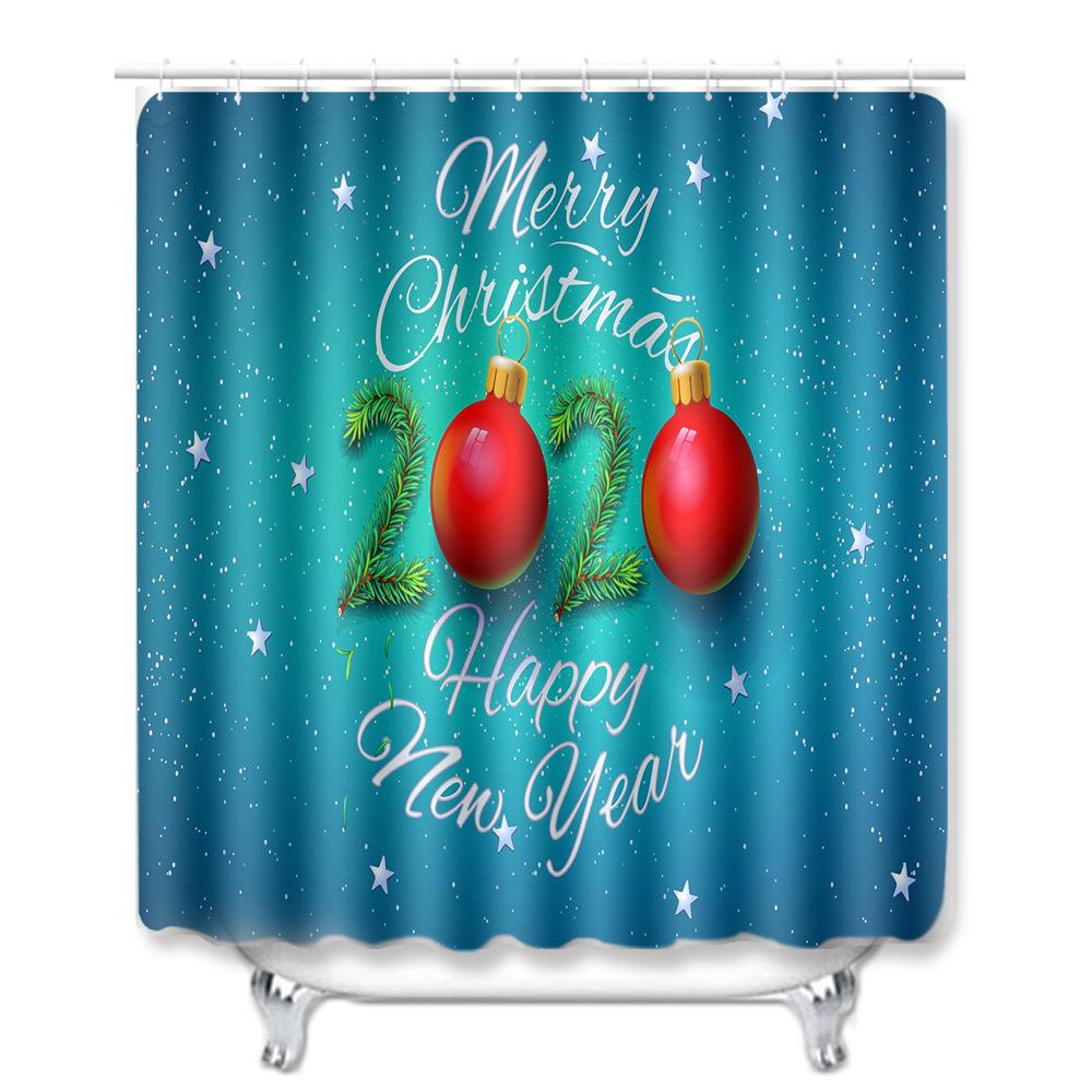 Christmas Toilet Four-Piece Floor Mat Bathroom Non-Slip Door Mat Shower Room Absorbent Carpet