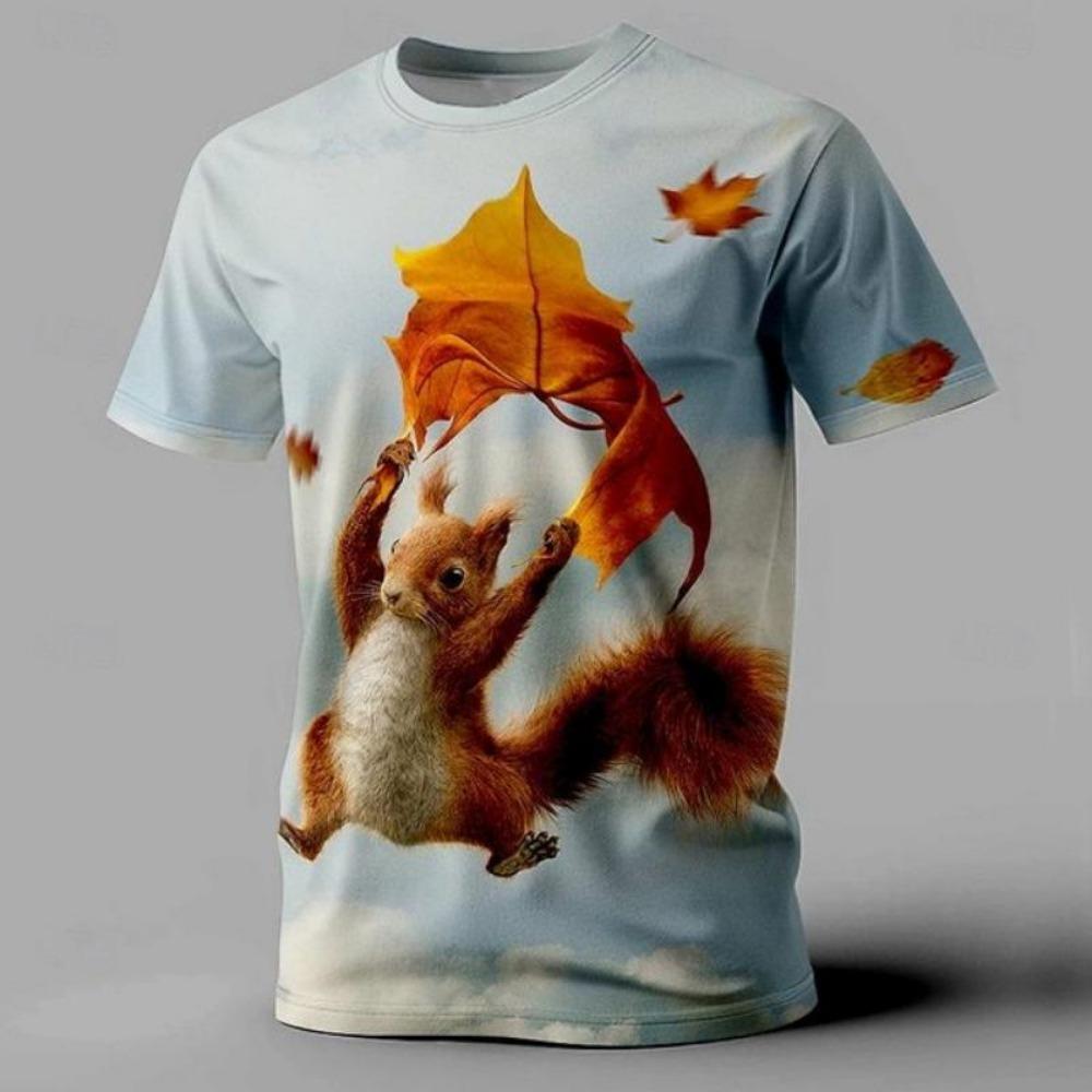 Cute Animal Graphic T Shirts For Men Fashion Summer Short Sleeve 3D Funny Animals Printed T-shirt Casual Oversized Women Tees Top