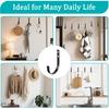 6 Pack Wall Hooks for Hanging, Heavy Duty Metal Coat Hooks Wall Mounted, No Rust Black Metal Wall Hooks for Living Room, Bathroom, Kitchen, Bedroom,