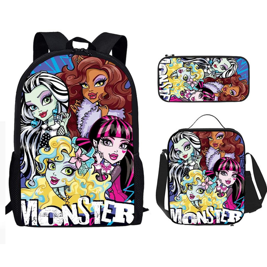 Elementary School Cartoon Backpack And Peripheral Backpack Three Piece Set