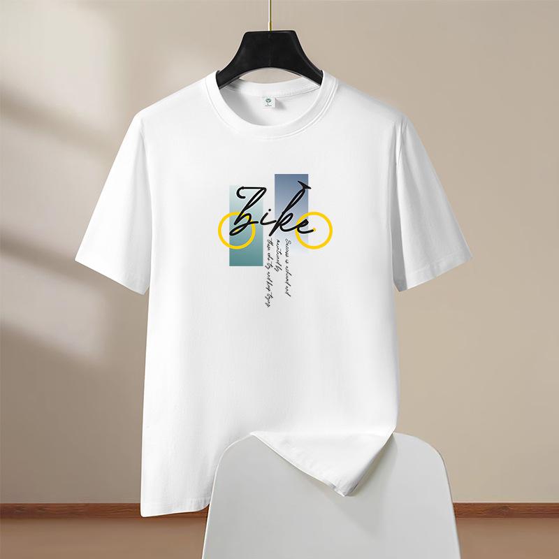 

Bike Mens 100% Cotton Short Sleeve T-Shirt Man Round Neck Casual Tee S-6XL - Men s Summer Cotton Graphic Tee S разноцветный