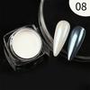 1Bottle White Chrome Pearl Nail Powder Shine Glitter Shell Auroras Nail Dust Mirror Effect Pigment Manicure Nail Art Decoration