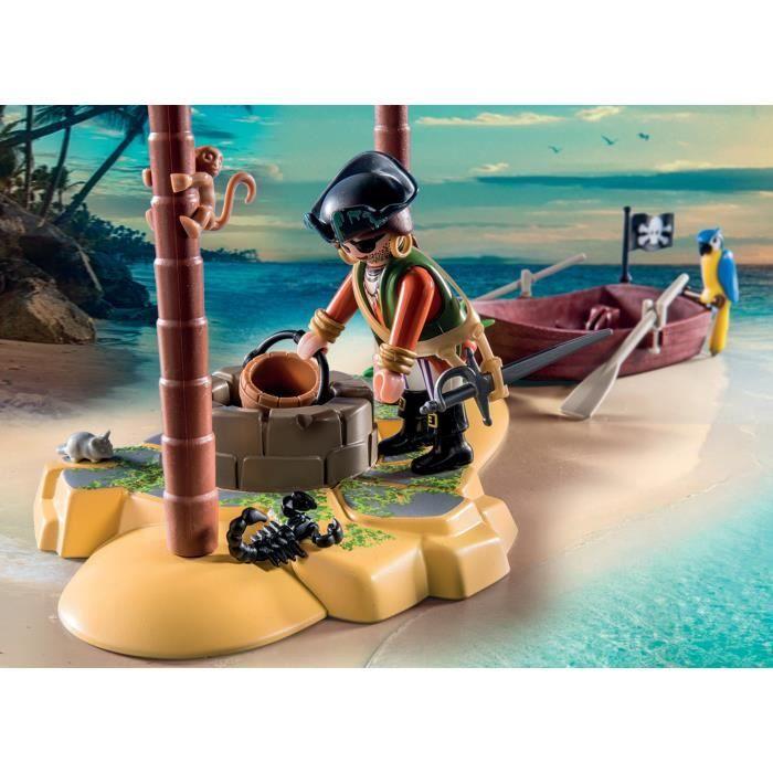 PLAYMOBIL - 70962 - Pirate - Ilôt des pirates - Aventure île au trésor - 104 pièces
