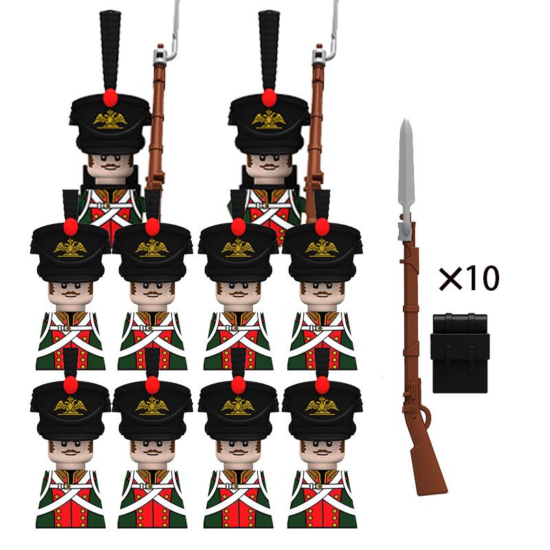 Napoleon Wars Military Figures Army Soliders Weaponry Suit Small Particles Building Blocks Childrens DIY Toys Boys Gifts
