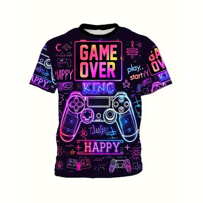 Νέα Γραφική Μπλούζα T-shirt 3D Εκτύπωσης για Άνδρες Παιδιά Άνοιξη Κοντομάνικα Μπλουζάκια GamePad Καλοκαίρι Δρόμου Casual T-shirts