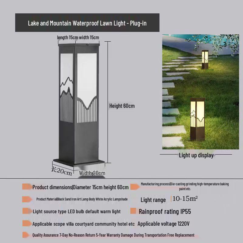 Solar-Powered Waterproof Lawn Light for Outdoor Garden or Villa