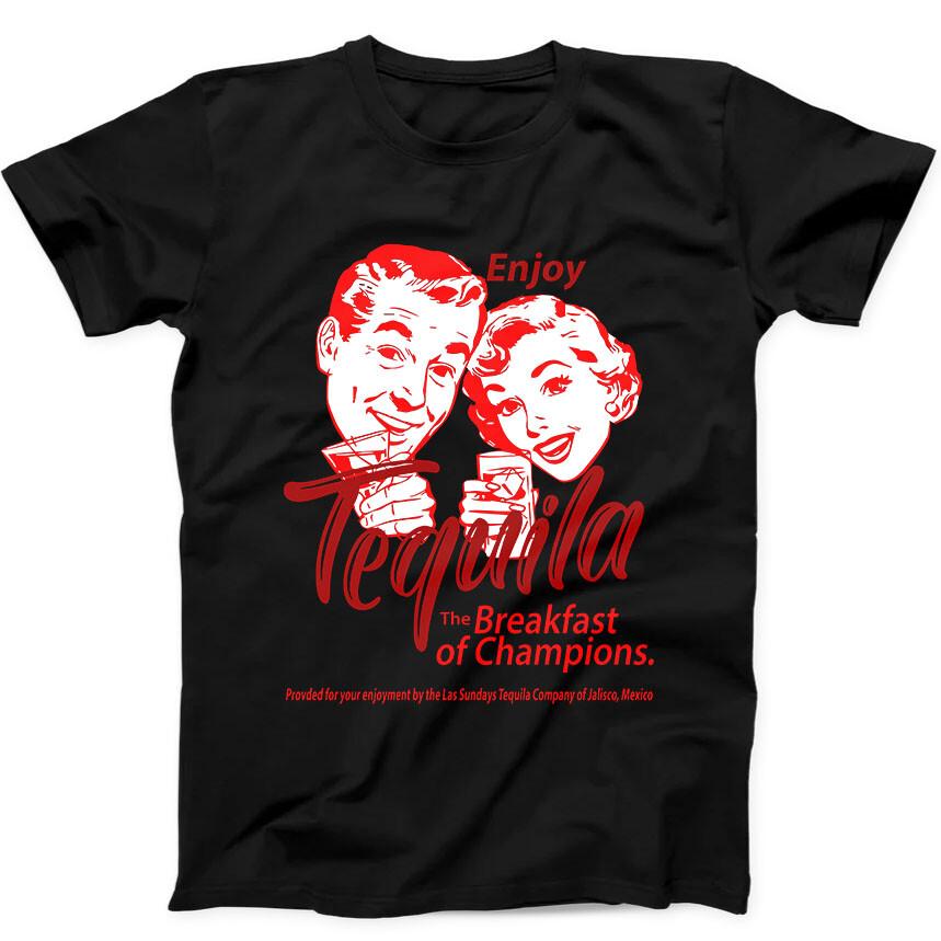 

Enjoy Tequila The Breakfast Of Champions Joke Funny Gift Tee Black T Shirt 33 4XL