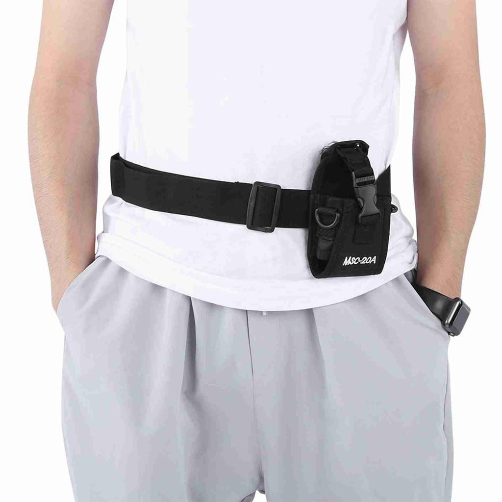 MSC 20A Universal Nylon Adjustable Two Way Radio  Walkie Talkie Waist Bag Protective Cover with Strap