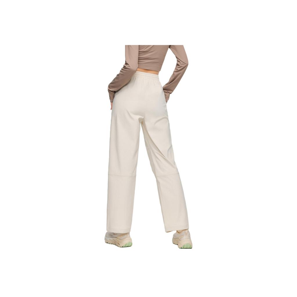 Anta Training Series Solid Color Mid Waist Water Resistant Two Way Stretch Straight Leg Casual Pants Women Pants Sandy-Gray 962417501-1