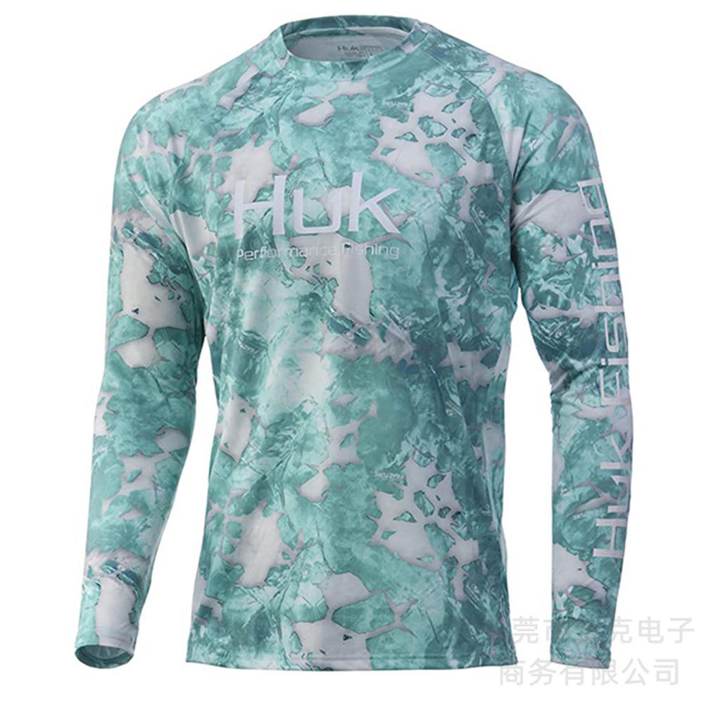 HUK combinaison de pêche été hommes protection solaire sports de plein air chemise de pêche séchage rapide manches longues T-shirt léger respirant haut