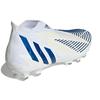 Adidas Predator Edge+ Round Toe Slip-On AG (Rubber Short Studs) Durable Soccer Shoes Men Soccer Shoes White Blue GZ4647