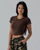Beleumaneopaeleol Women'S Ribbed Plain Crop T-Shirt 3 Colors