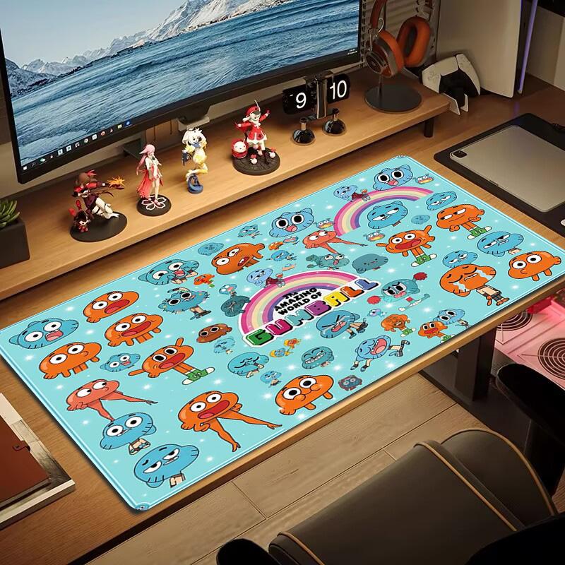 The Amazing World of Gumball Cartoon Color Mouse Pad Large Gaming Table Cushion Non-slip Laptop Tablet Big Mousepad XXL Mat Mini PC Playmat With Lock