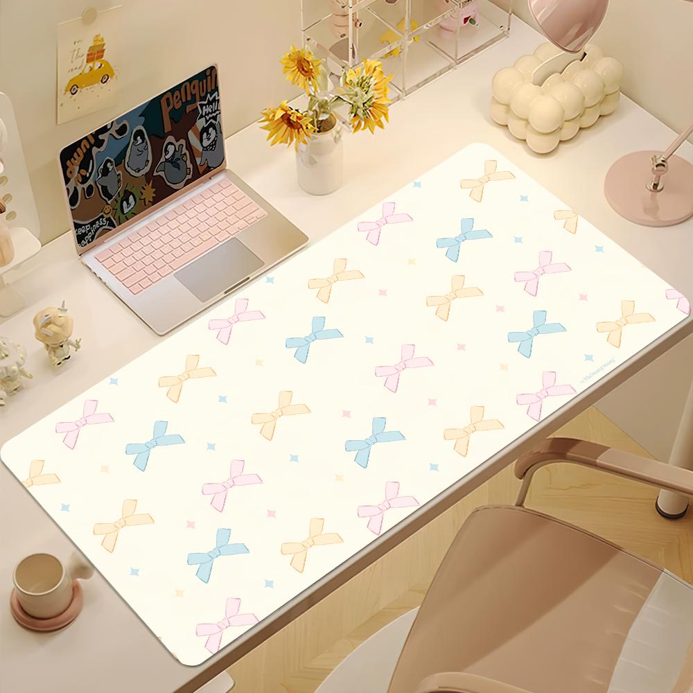 Floral Bow Flower Cute Mouse Pad Nonslip Thickened MousePad Large Writing Lockedge Office Student Gaming Cushion