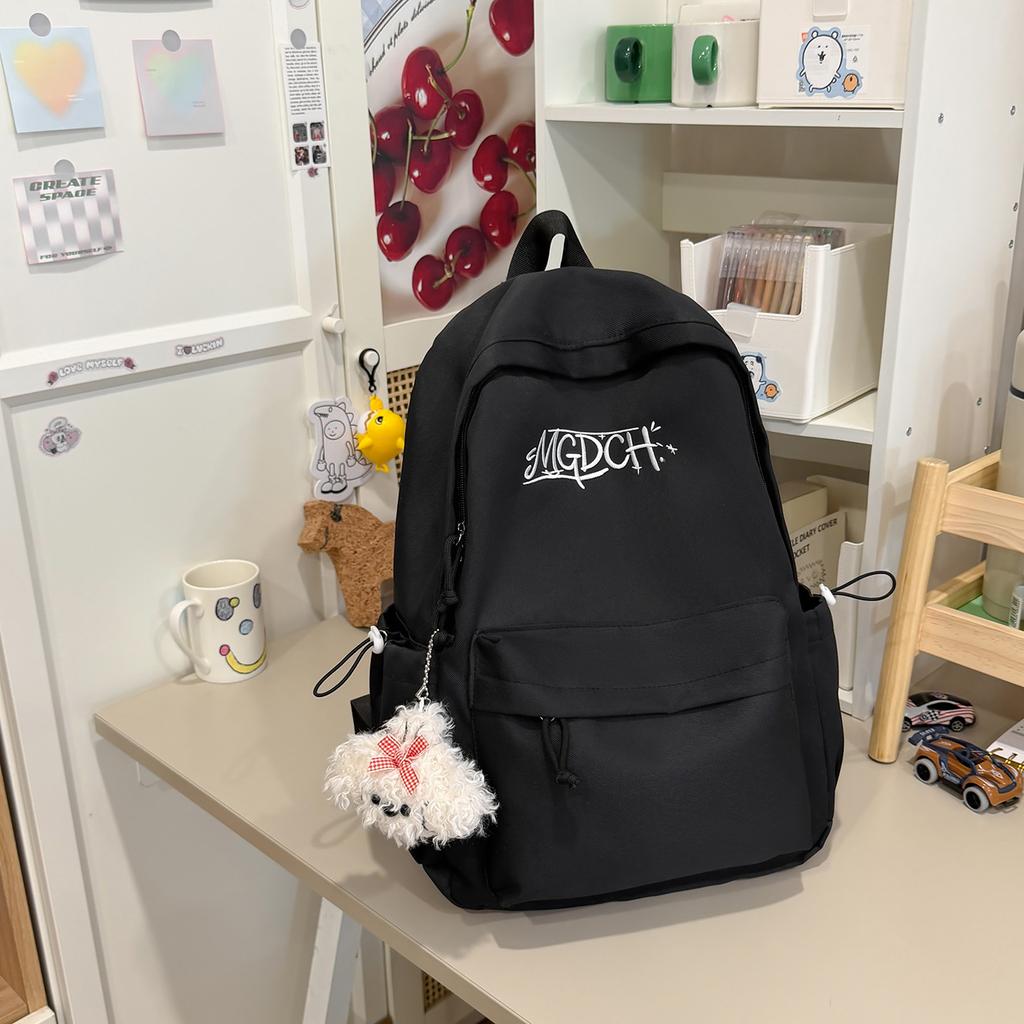 Schoolbag schoolbag female Harajuku simple letter student 1011 summer new large-capacity junior high school student casual backpack