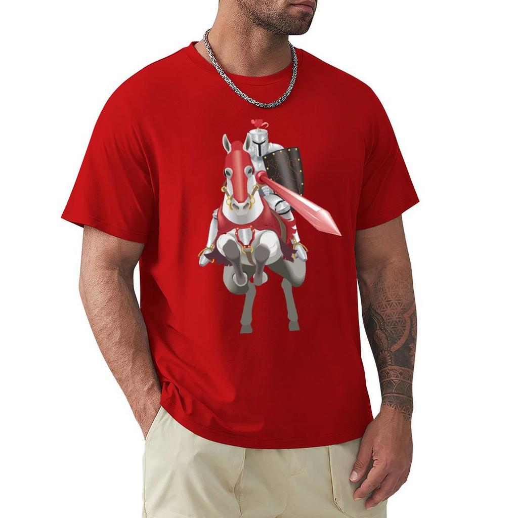 Medieval Knight In Armor On Horse T-Shirt Summer Tops Animal Prinfor Boys New Edition Fruit Of The Loom Mens T Shirts