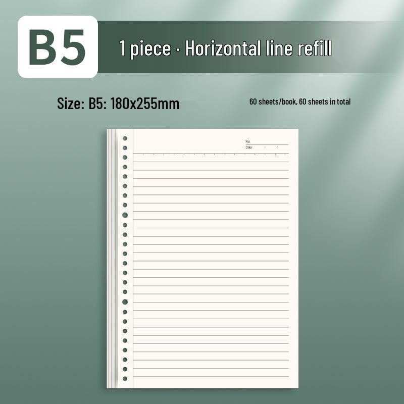 A4 Gitterlinien Notizbuch-Nachfüllpack - Herausnehmbares Papier für Studenten und Prüfungen