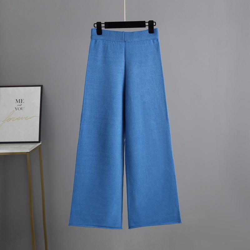 QICED Conjunto de Suéter de Cuello Alto Holgado Estilo Relajado Otoño e Invierno para Mujer, Conjunto de Dos Piezas de Pantalones de Pierna Ancha de Moda y Chic para Mujer