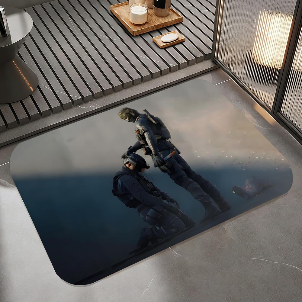 

Anime T-Titanfall II Floor Mat Diatomite Bath Mat, Quick Dry Absorbent Non-Slip Door Mat 50cm x 80cm